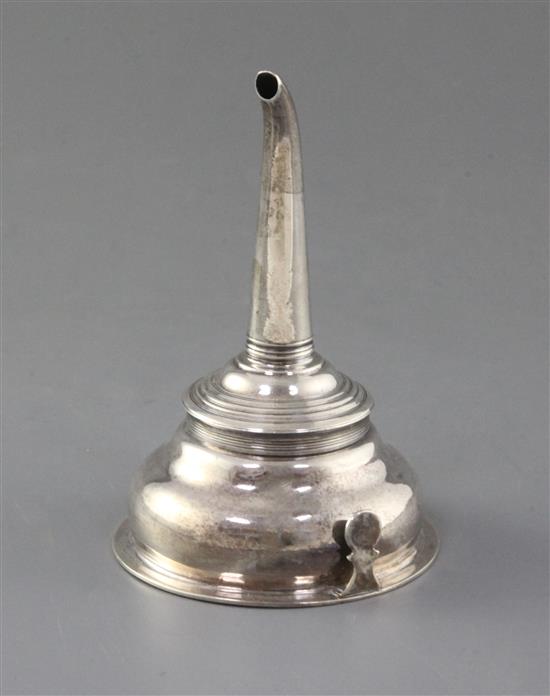 A George III silver wine funnel by Peter & Ann Bateman, 2.75 oz.